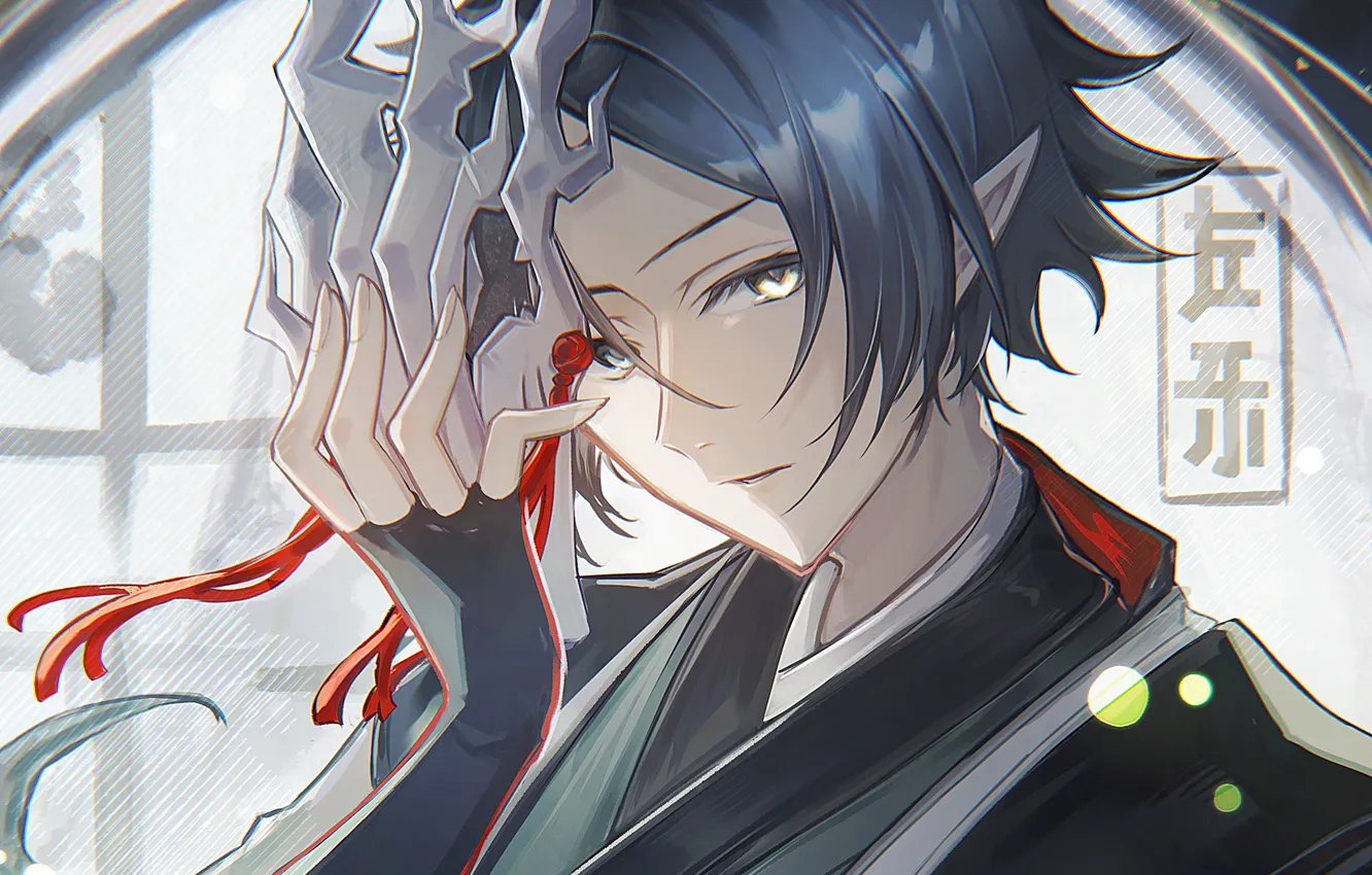 Photo wallpaper mask, guy, arknights, zuo le, youthful journey
