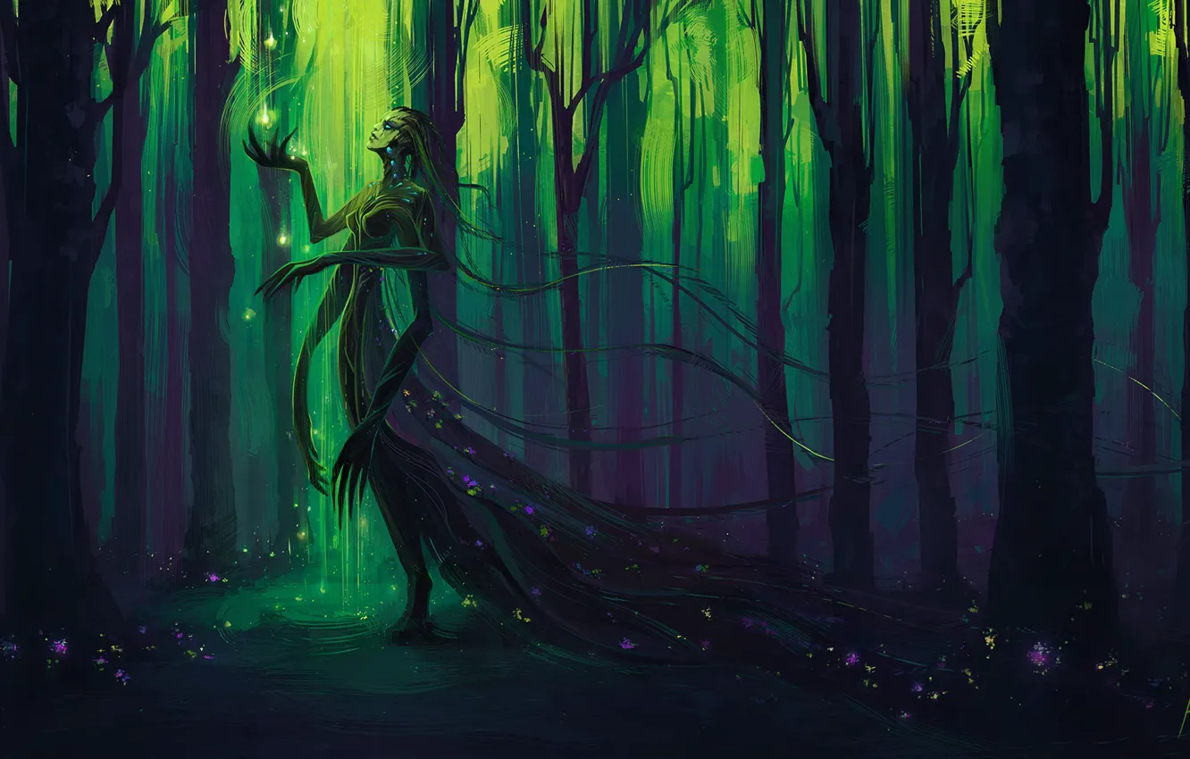 Photo wallpaper forest, fiction, figure, art, Aenami, by Aenami, Alena Aenam The, by Alena Aenami