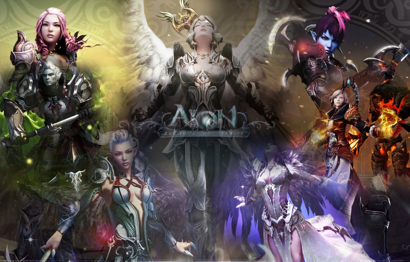 Photo wallpaper landscape, sunset, fog, river