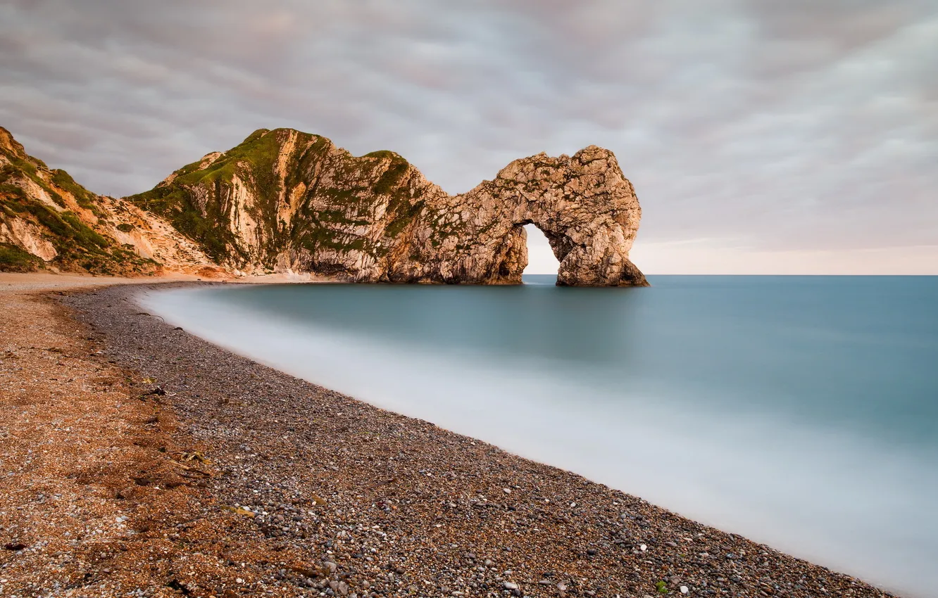 Photo wallpaper sea, landscape, rocks, Dusk to Door
