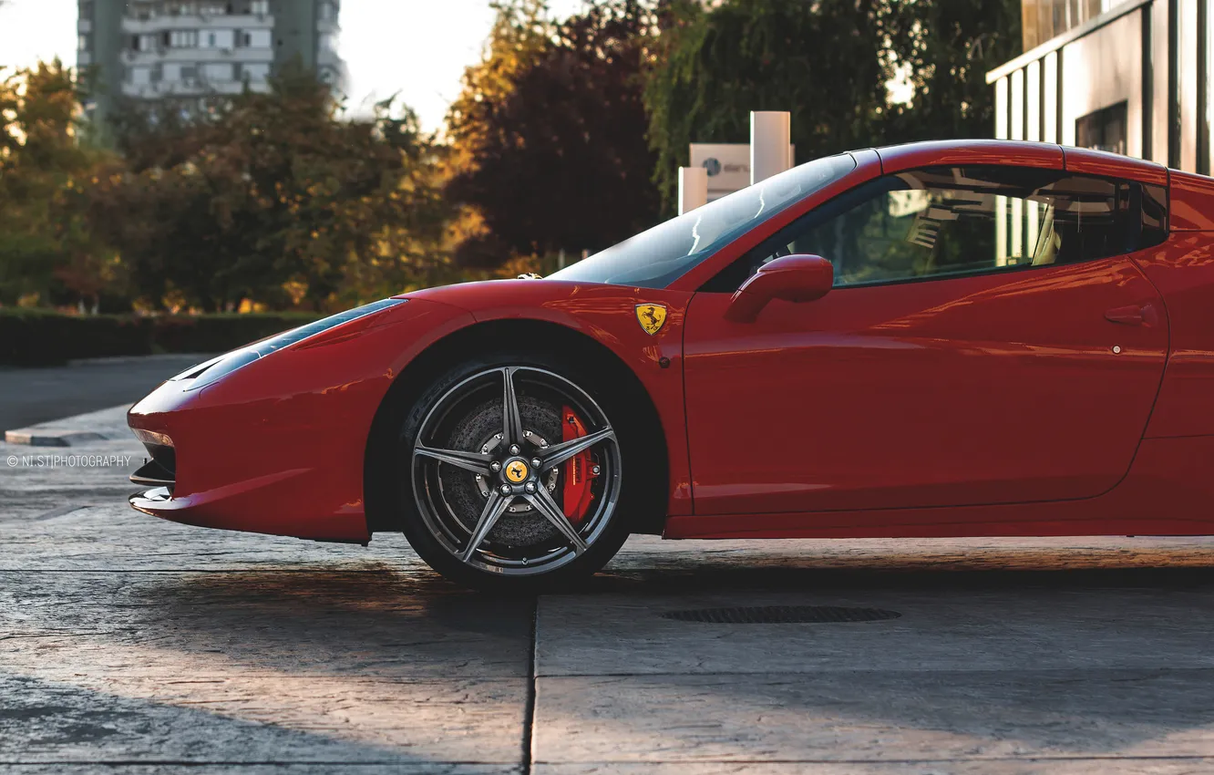Photo wallpaper Ferrari, 458, Front, Spyder
