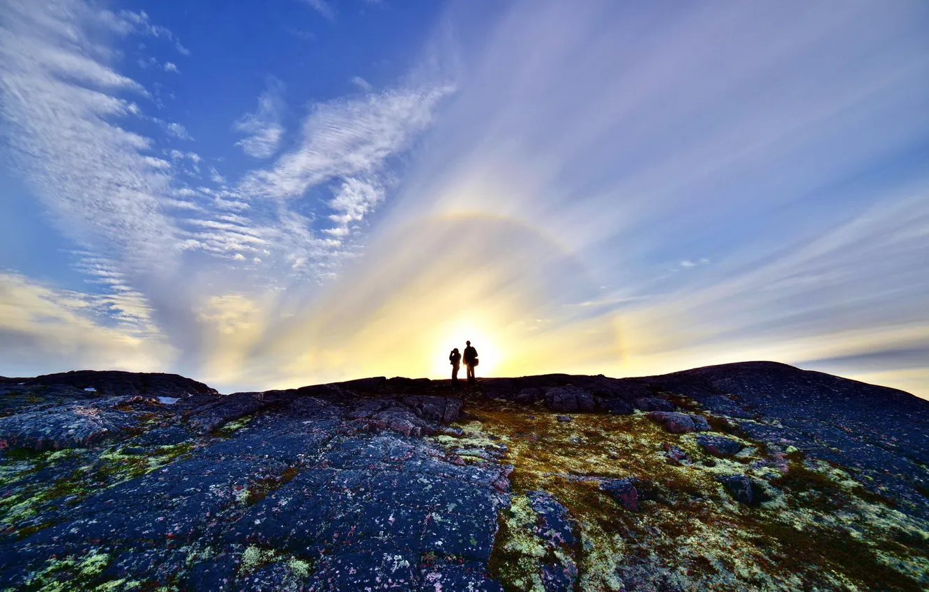 Photo wallpaper the sky, landscape, mountains