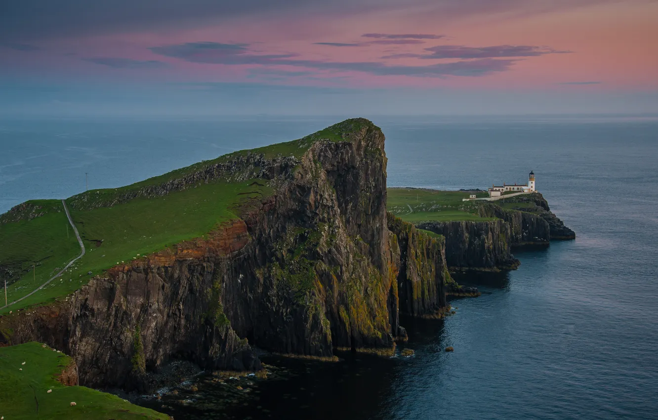 Photo wallpaper sea, the sky, landscape, rocks, earth, shore, lighthouse