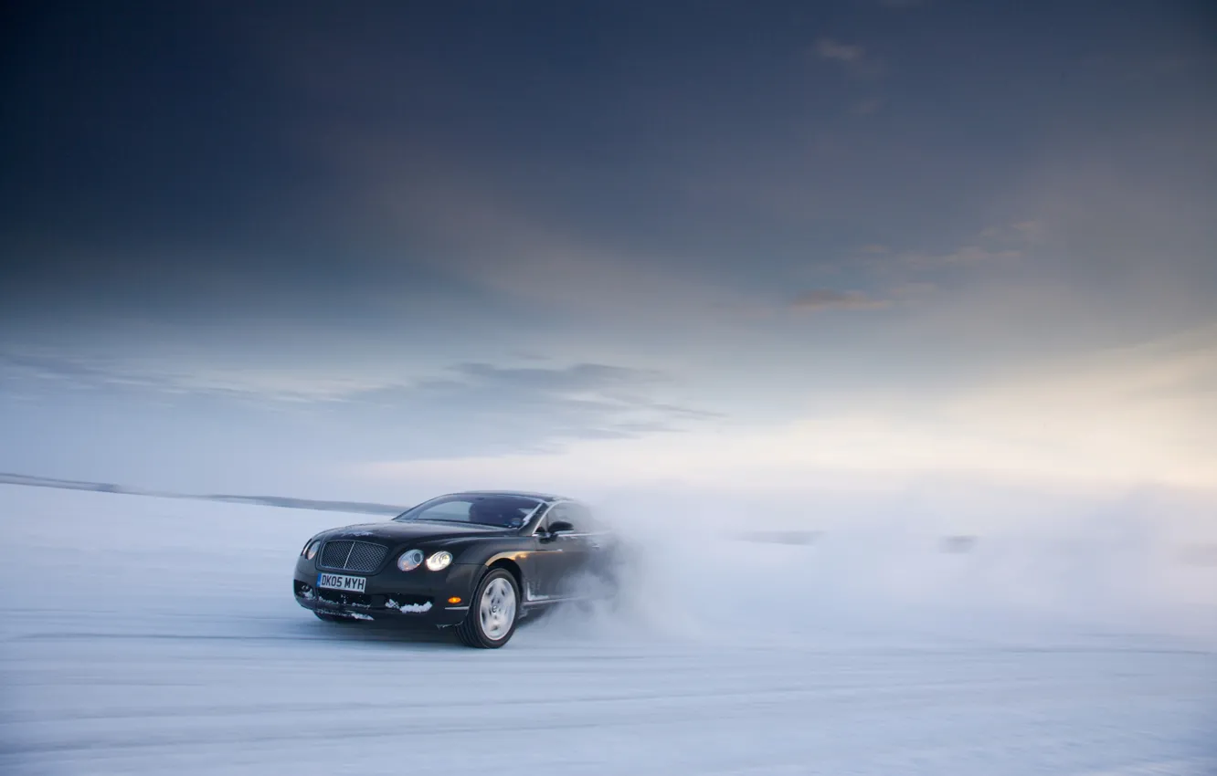 Photo wallpaper winter, background, Bentley, Continental GT