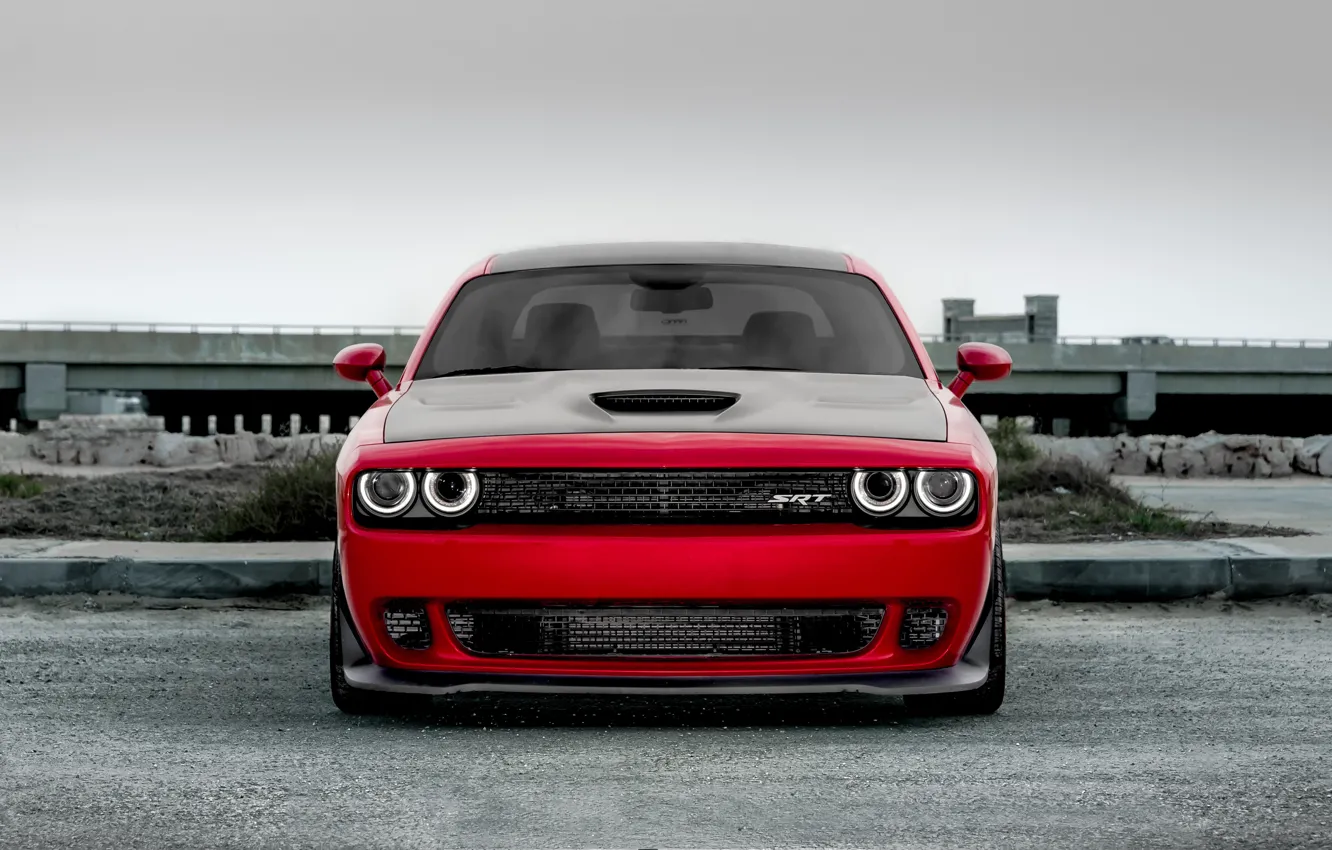 Photo wallpaper Red, Black, SRT Hellcat, Challanger