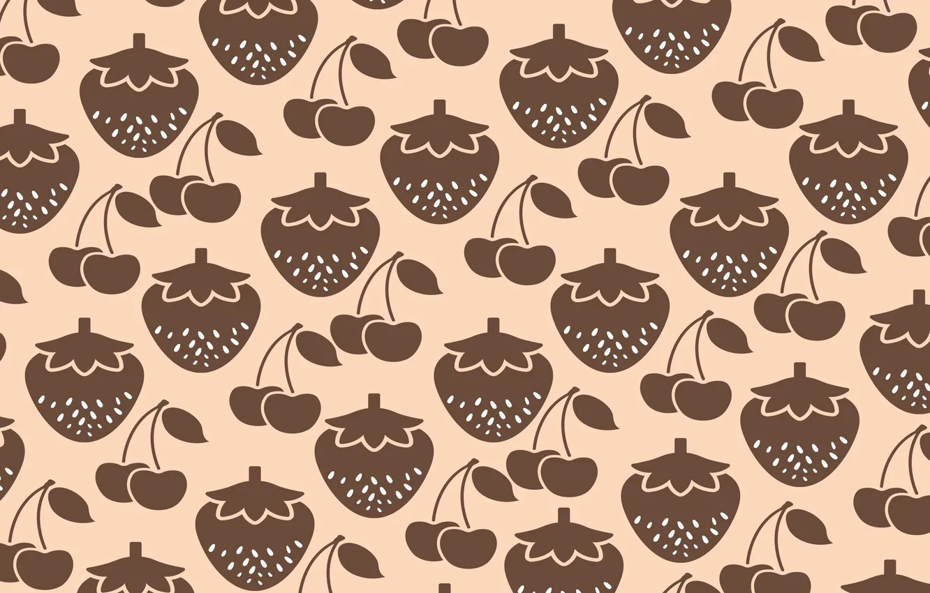 Photo wallpaper cherry, berries, food, texture, strawberry, fruit