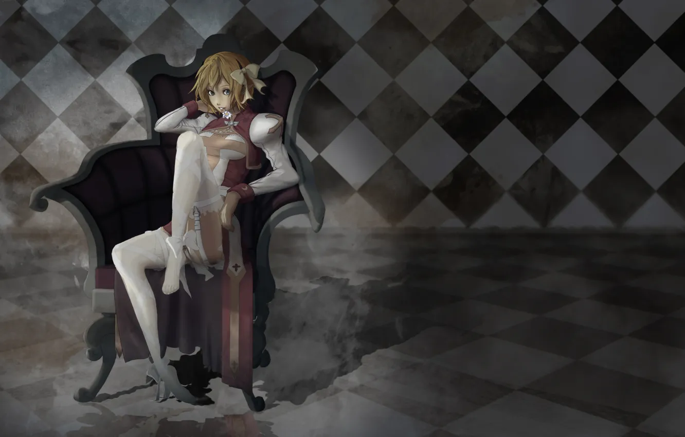 Photo wallpaper girl, stockings, blonde, Ragnarok, bow, online