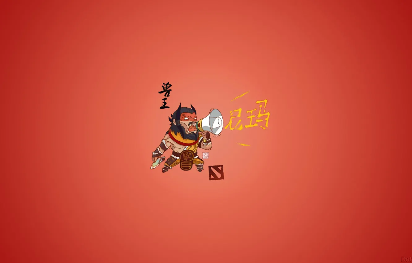 Photo wallpaper axe, dota, pink background, Creek, Beastmaster