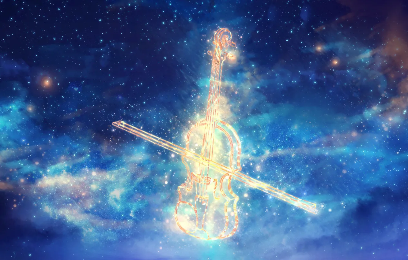 Photo wallpaper space, music, violin, by CZY