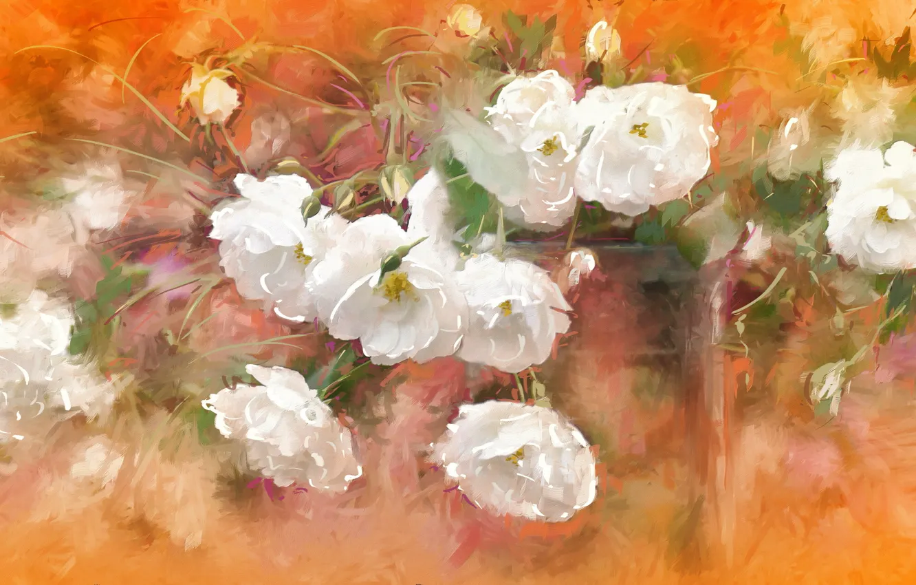 Photo wallpaper flowers, background, texture