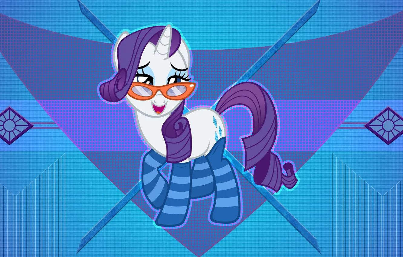 Photo wallpaper background, pattern, cartoon, glasses, pony, knee, My Little Pony