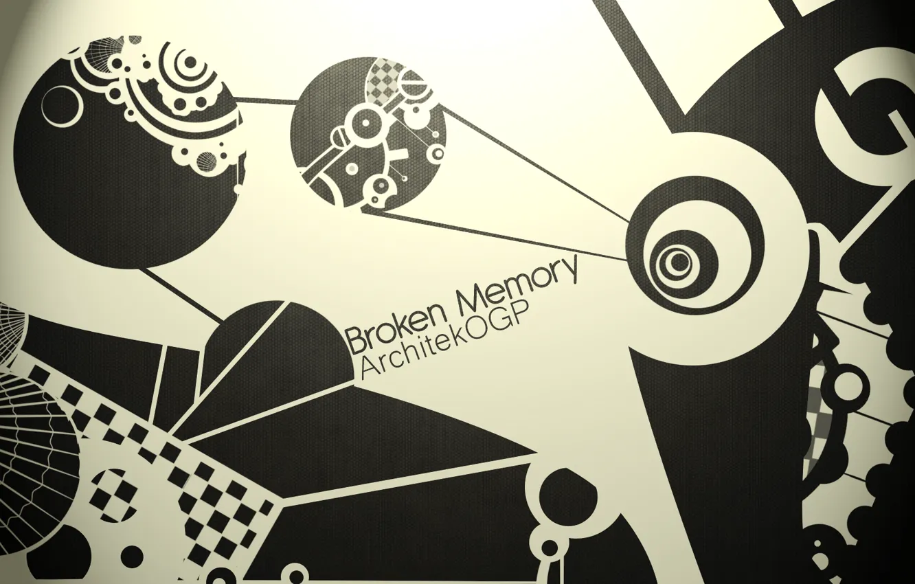 Photo wallpaper line, circles, abstraction, the inscription, squares, black and white