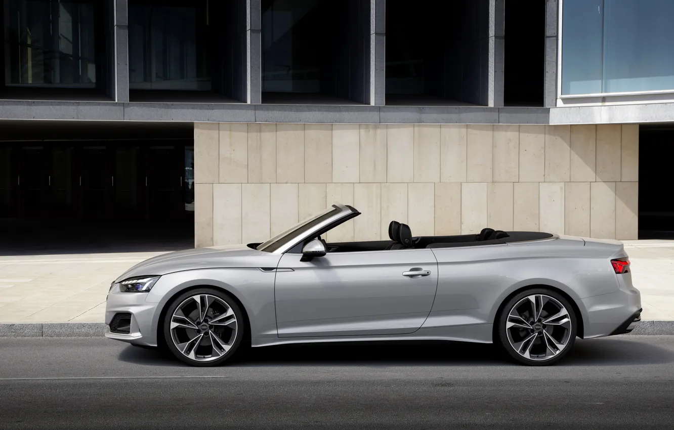 Photo wallpaper grey, Audi, convertible, Audi A5, in profile, A5, 2019, A5 Cabriolet
