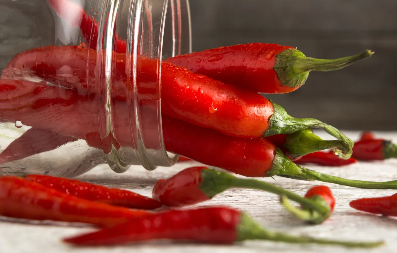 Photo wallpaper table, Bank, pepper. pods
