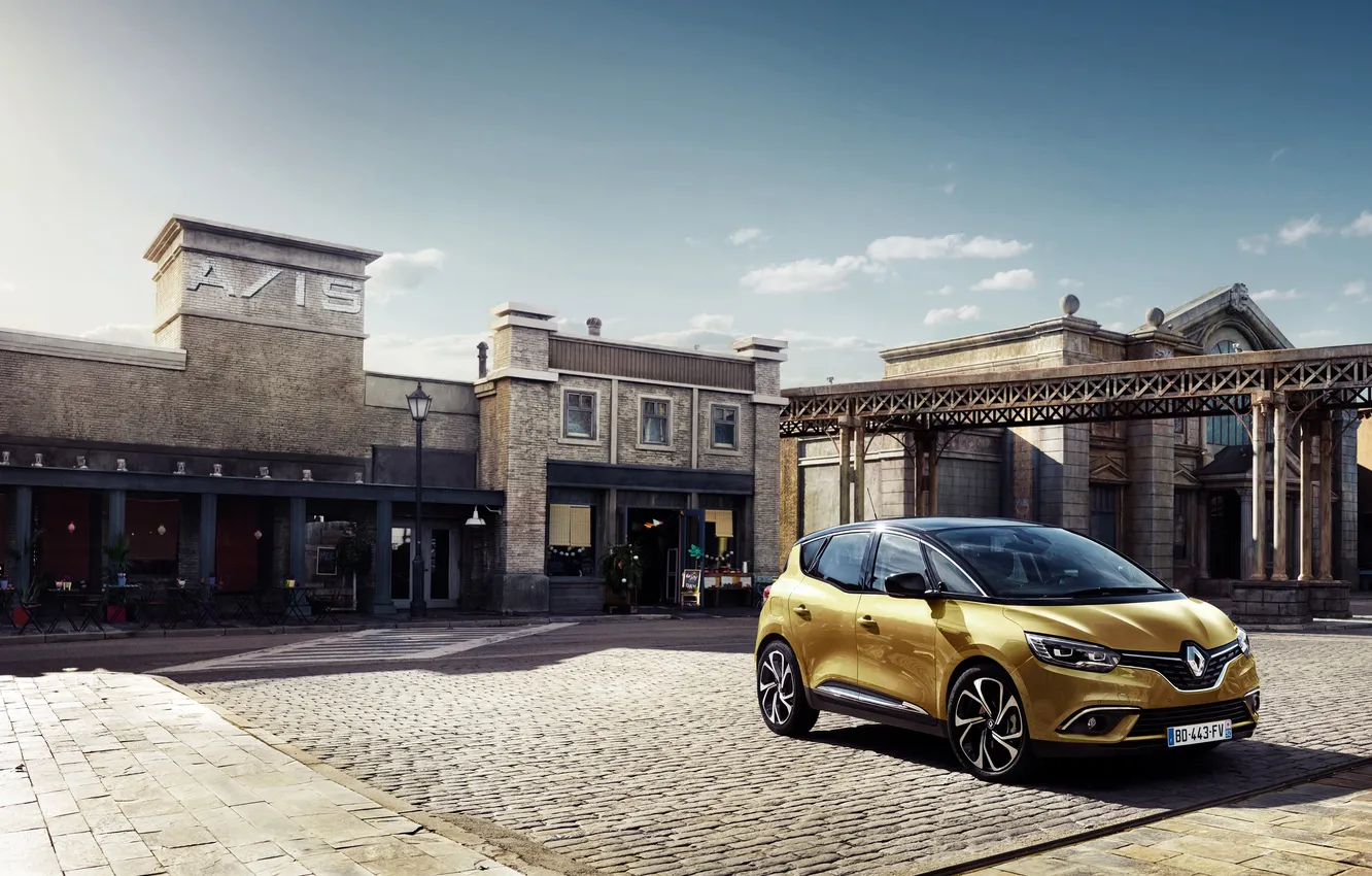 Photo wallpaper the city, Renault, scenic, Reno, scenic