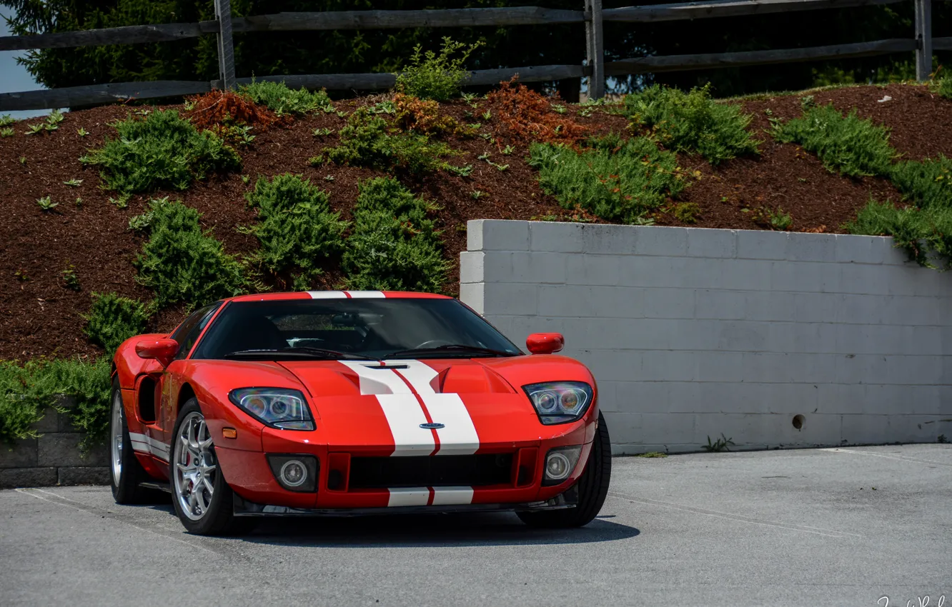 Photo wallpaper Ford, Red, Stripes