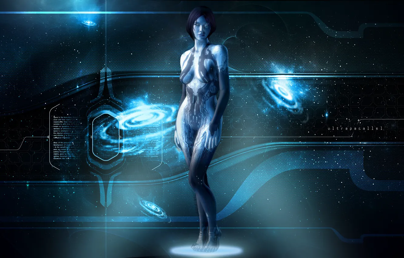 Photo wallpaper Cortana, Xbox 360, Halo 4, Hologram