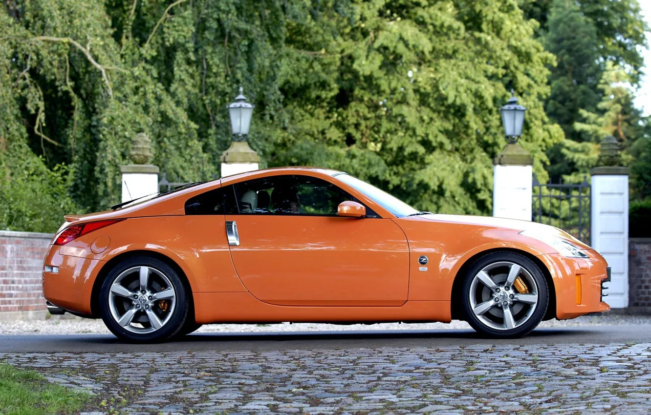 Photo wallpaper orange, Nissan, out of the city