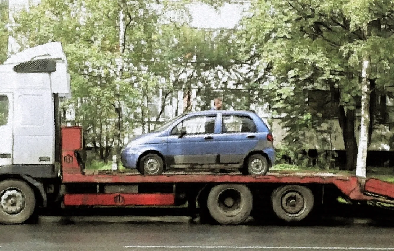 Photo wallpaper machine, Truck, tow truck