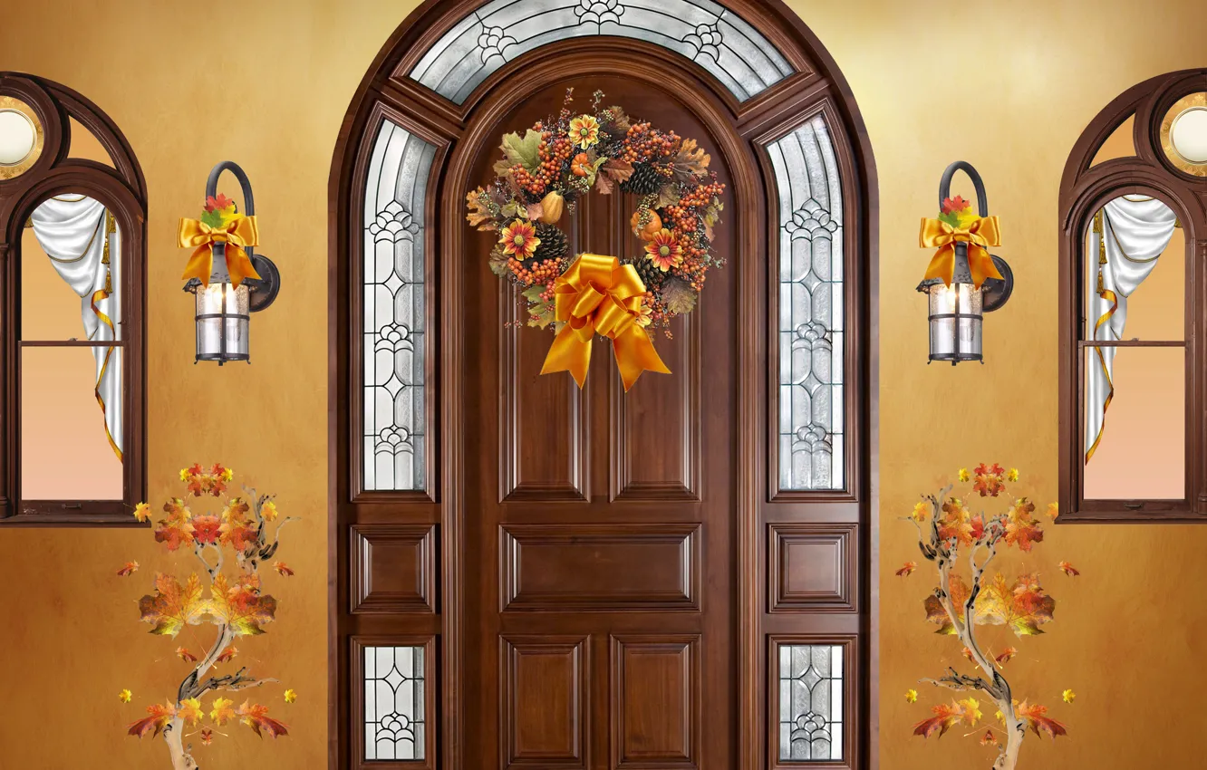 Photo wallpaper autumn, decoration, Seasson, autumn ornaments