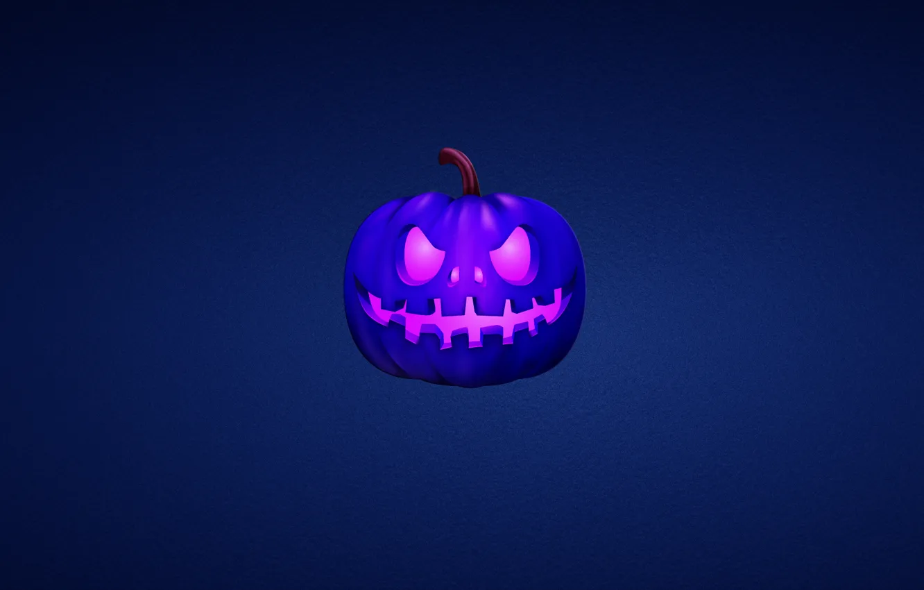 Photo wallpaper blue, Halloween, pumpkin, Halloween