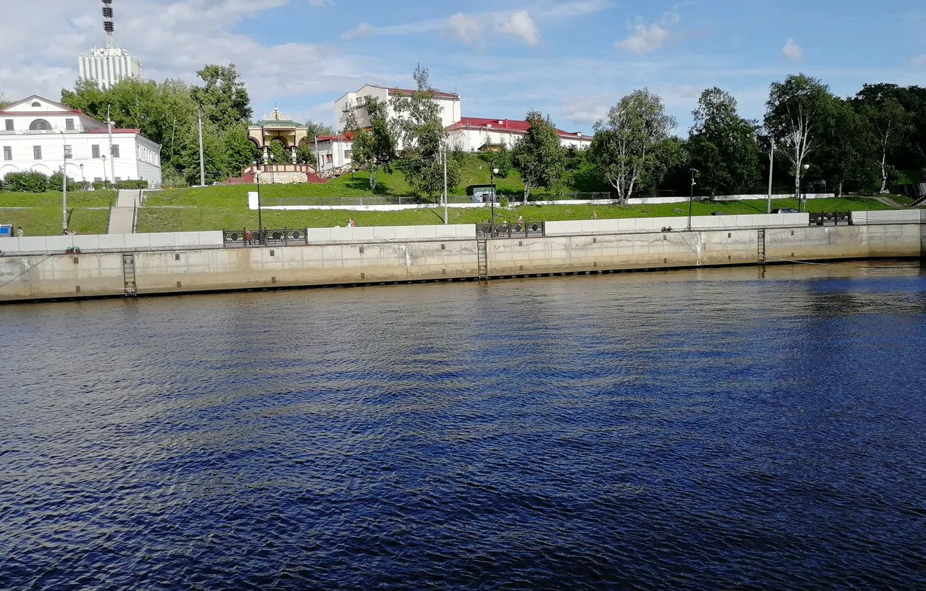 Photo wallpaper sea, promenade, Arkhangelsk