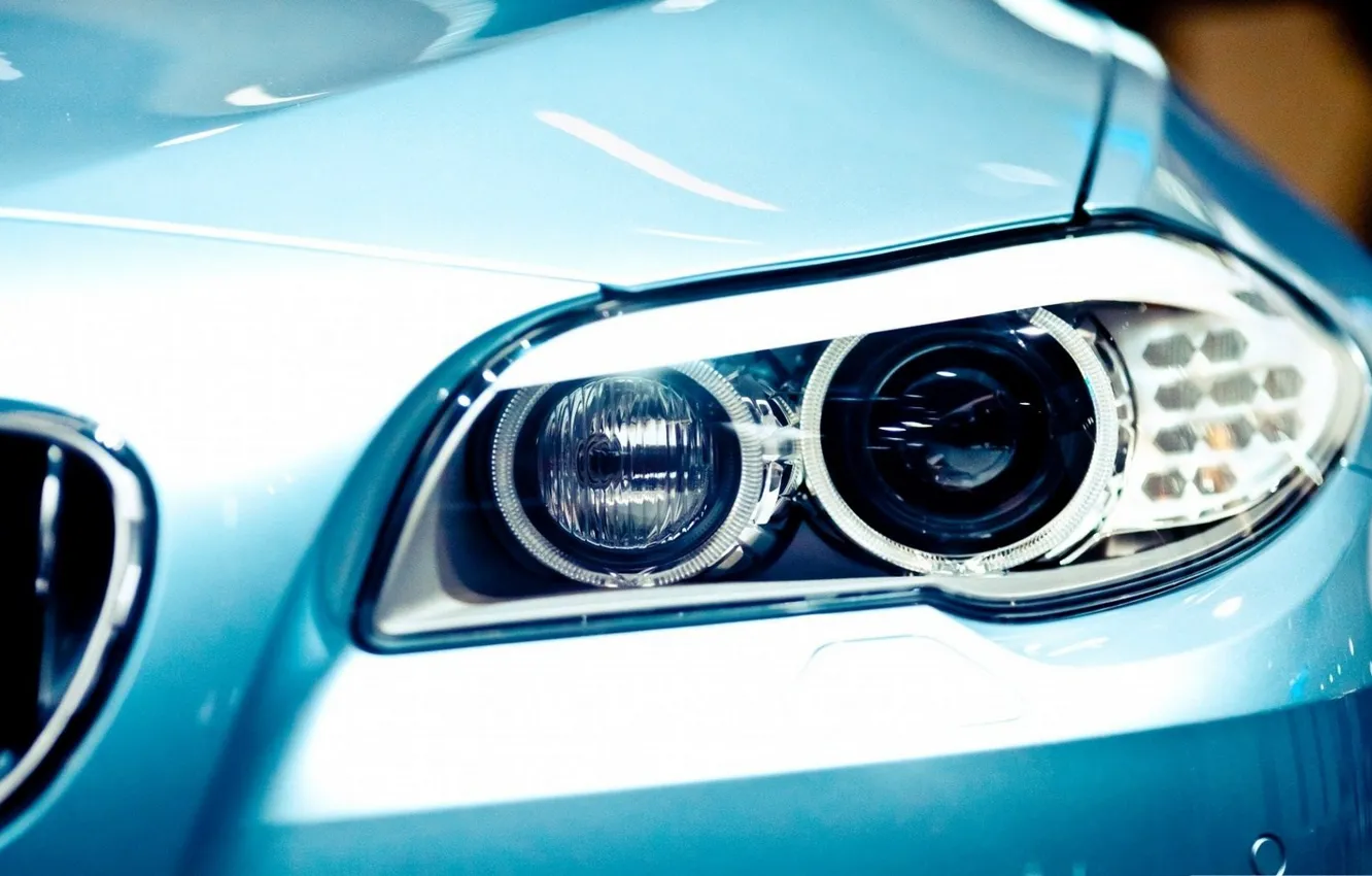 Photo wallpaper macro, lights, blue, eyes, look., BMW 5
