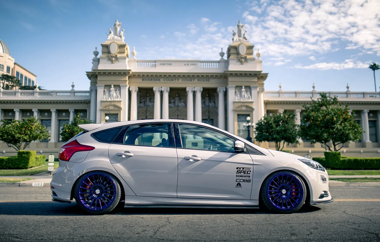 Photo wallpaper white, ford, tuning, focus