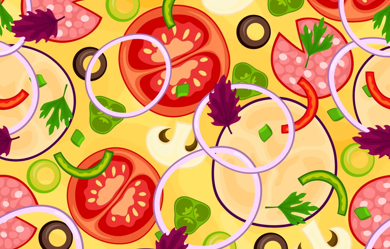 Photo wallpaper greens, texture, bow, vegetables, tomatoes, texture, tomatoes, vegetables