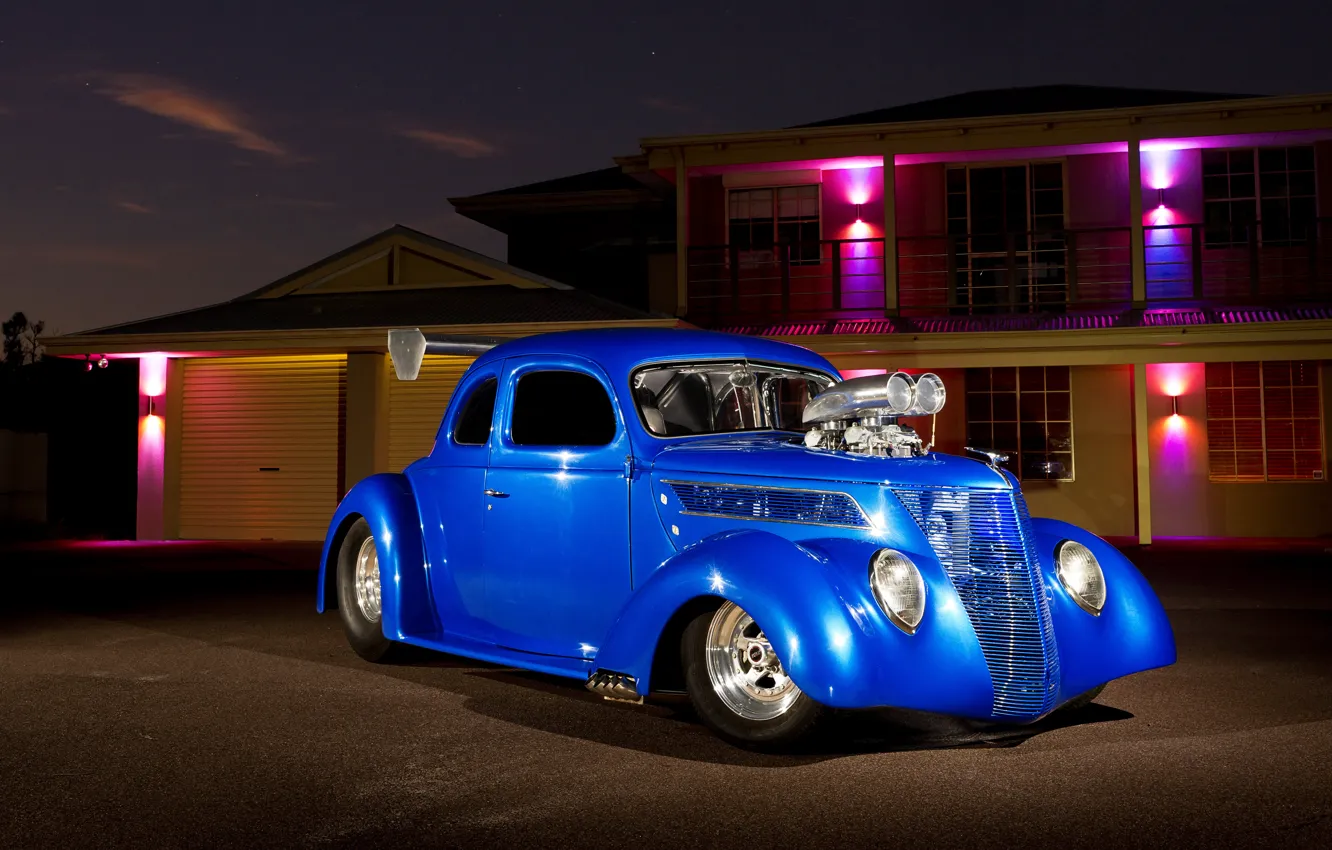 Photo wallpaper night, ford, Ford, hot rod, hq Wallpapers