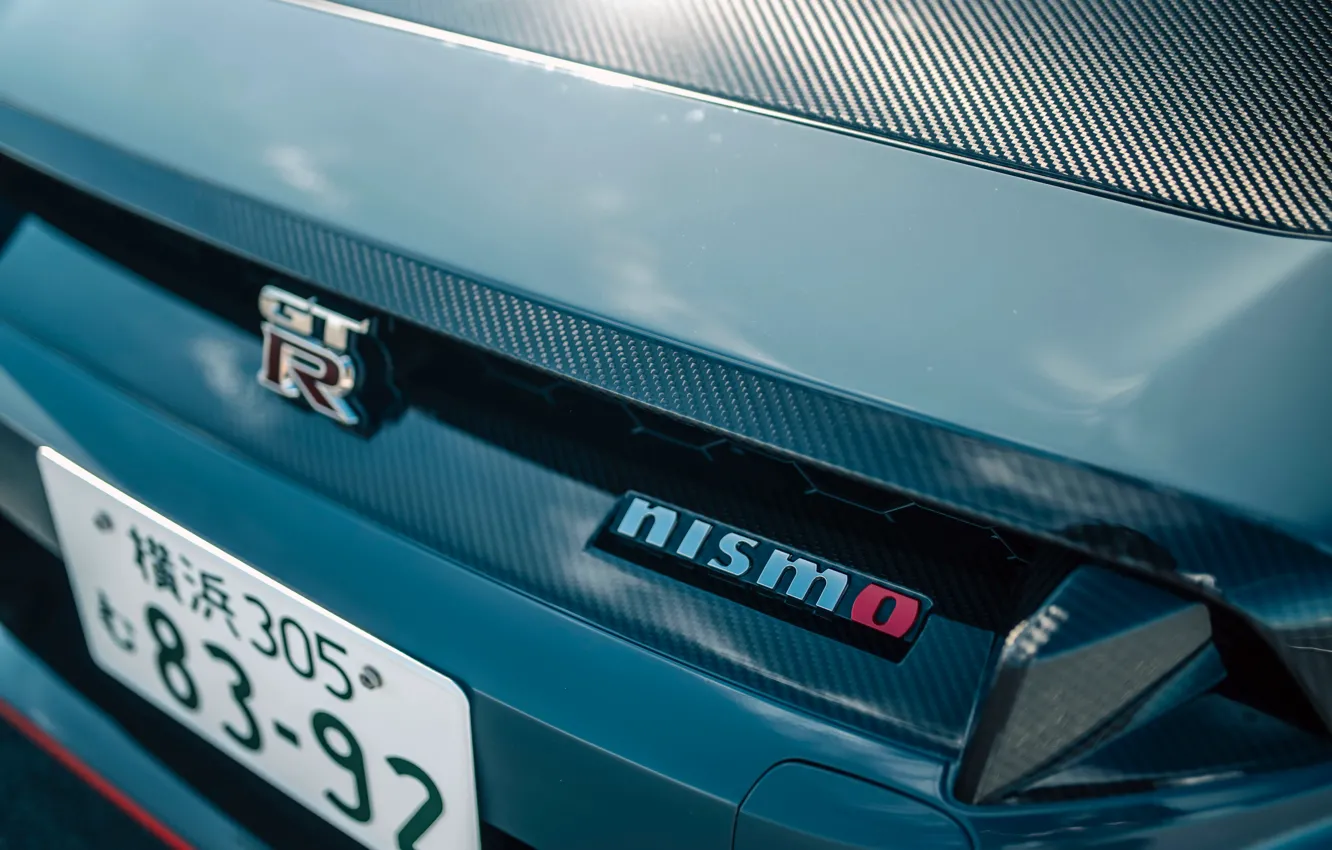 Photo wallpaper logo, Nissan, GT-R, 2023, Nissan GT-R Nismo Special Edition