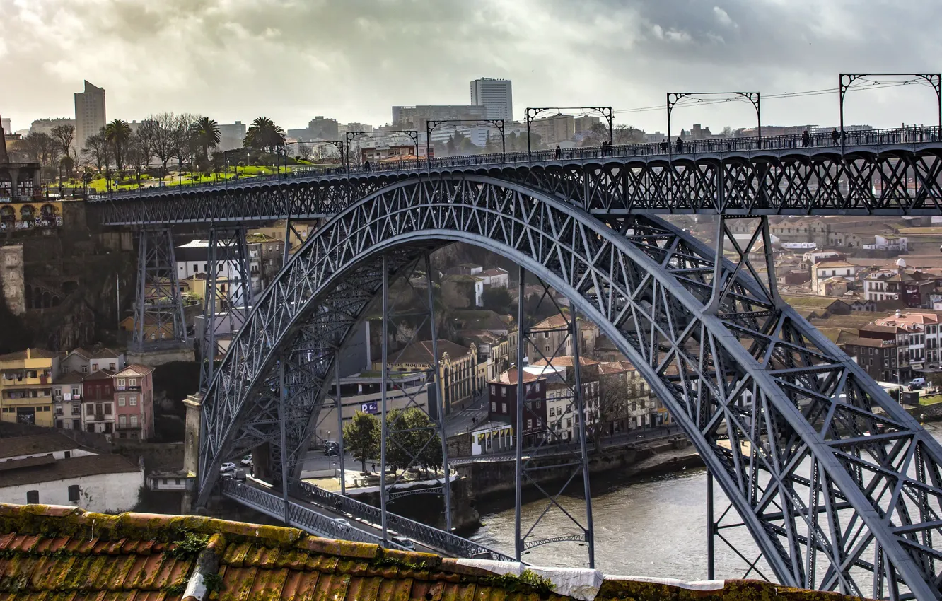 Photo wallpaper bridge, the city, Porto Bridge