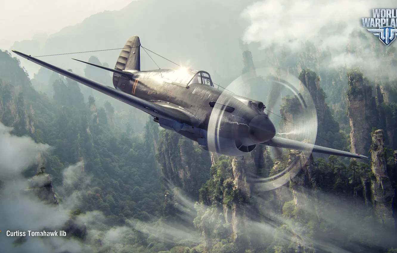 Photo wallpaper fighter, World of Warplanes, WoWp, Curtiss P-40, Wargaming, The Tomahawk IIb