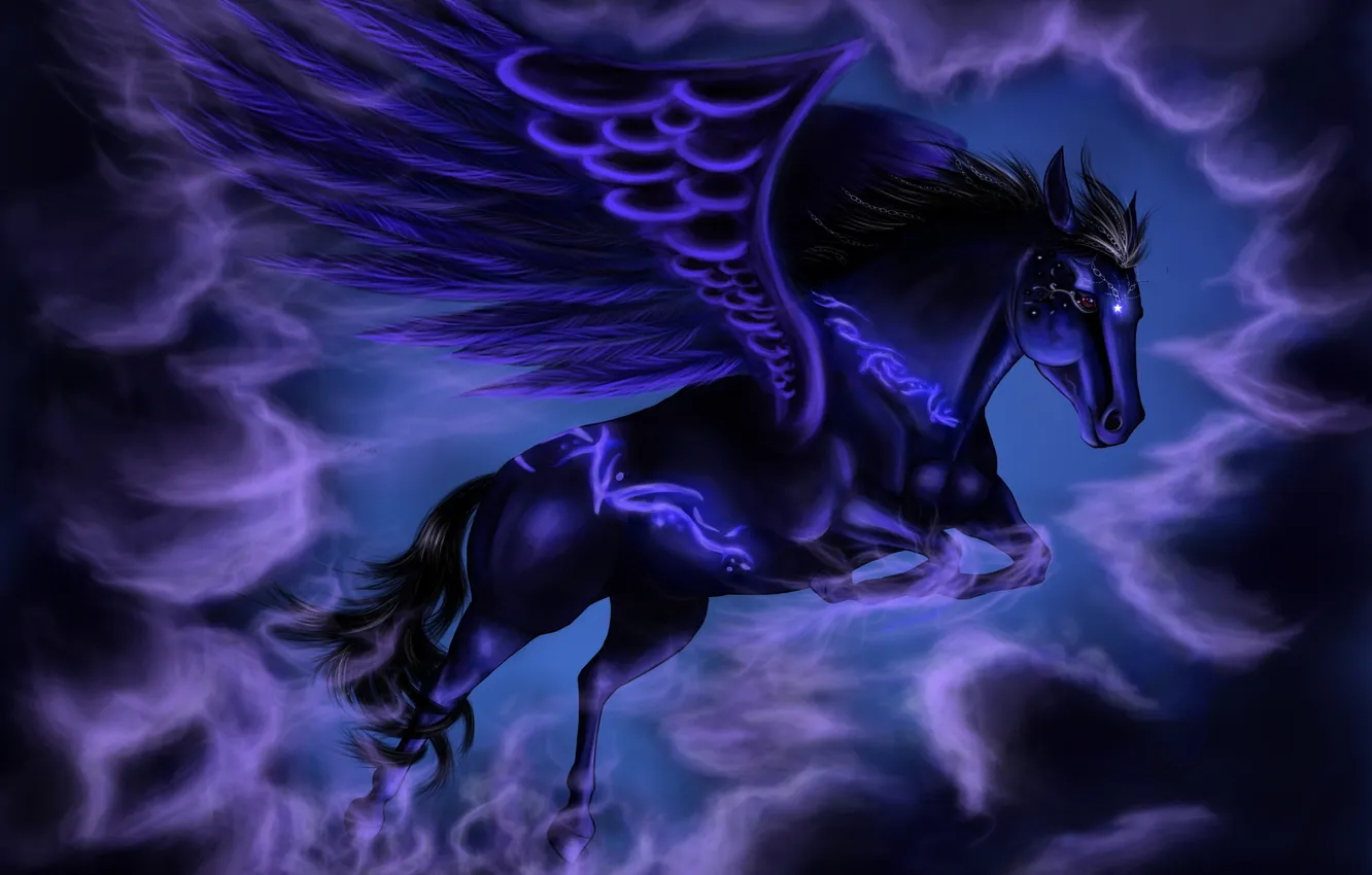 Photo wallpaper the sky, look, stars, flight, clouds, fiction, pattern, wings