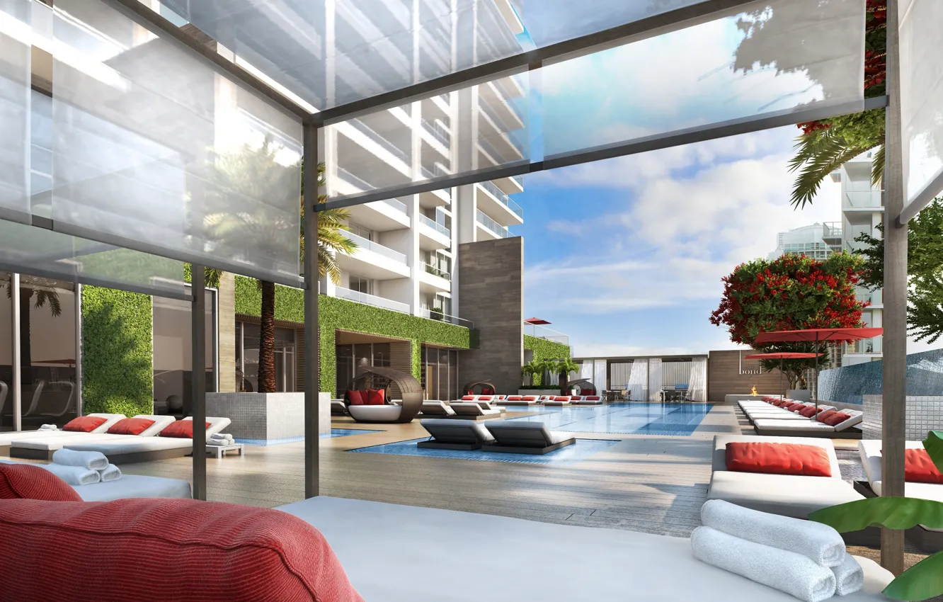 Photo wallpaper pool, pool, Miami