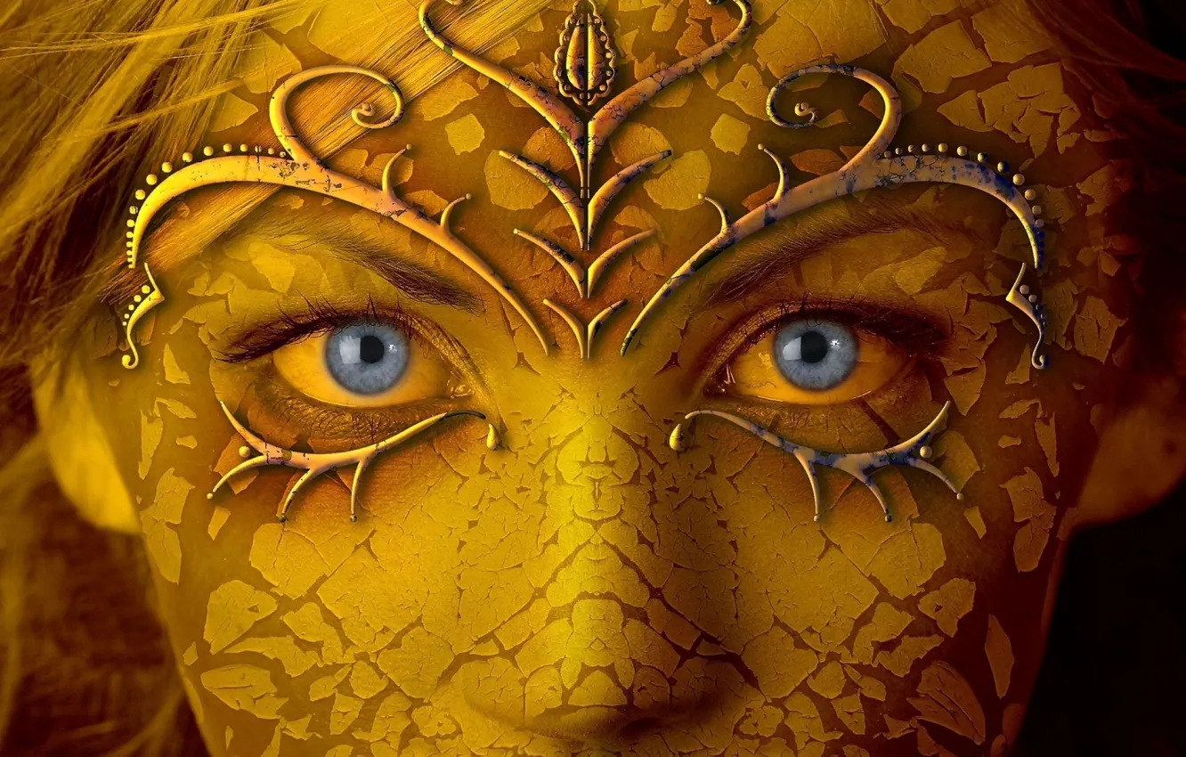 Photo wallpaper eyes, look, face, hair