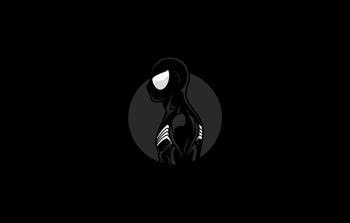 Photo wallpaper minimalism, comics, minimalism, Marvel, comics, the dark background, Spiderman, Marvel