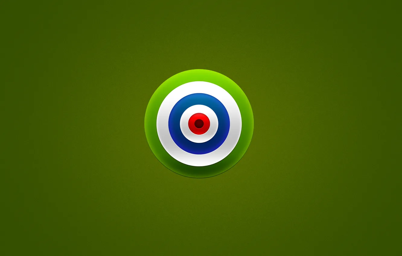 Photo wallpaper green, round, minimalism, target