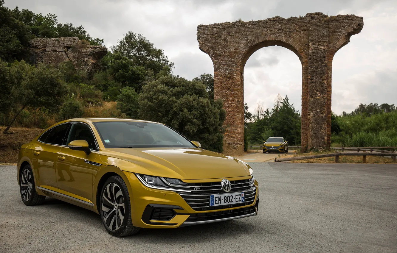 Photo wallpaper volkswagen, Gold, R-Line, arteon