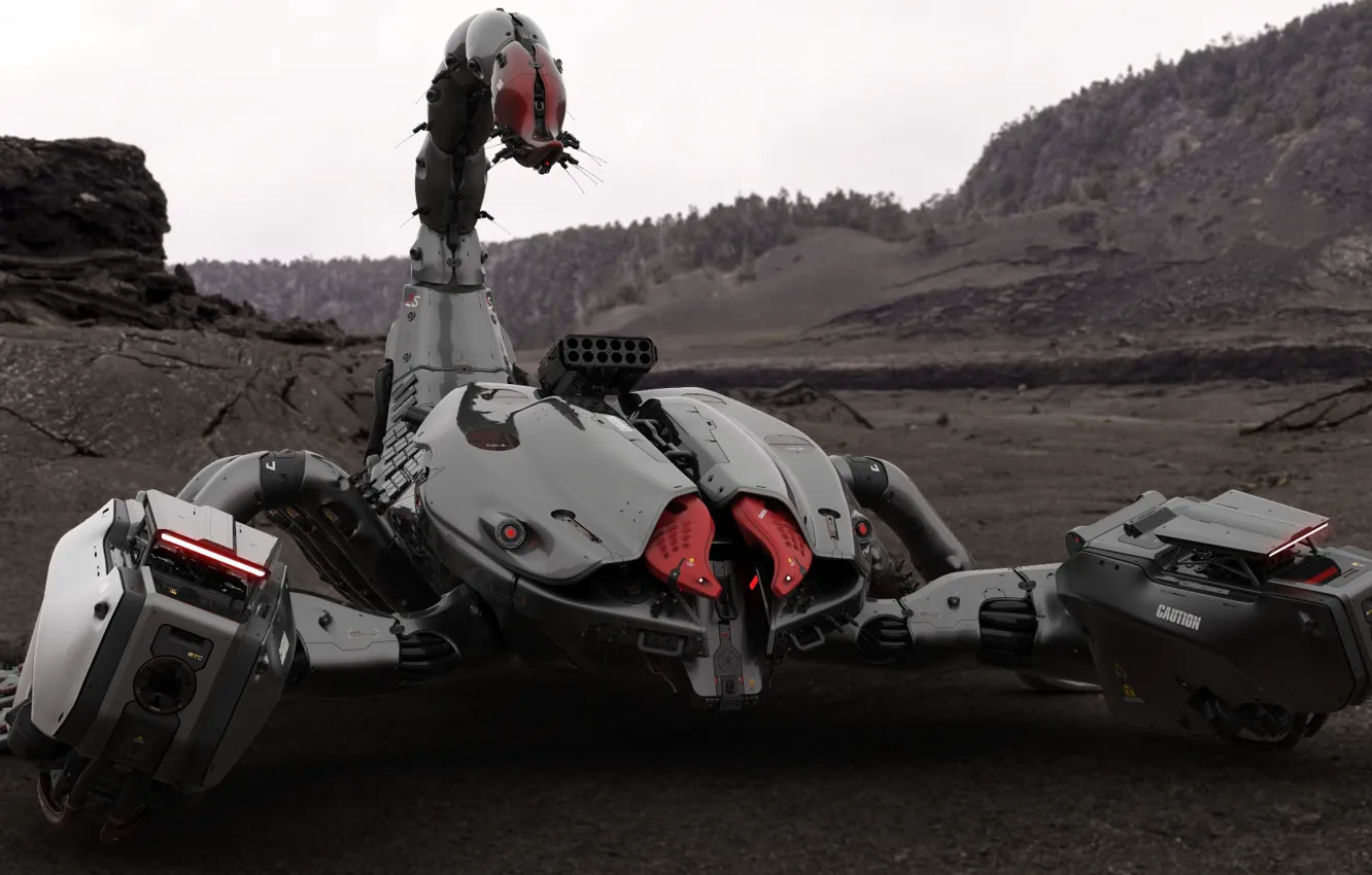 Photo wallpaper robot, Scorpio, Scorpion, Amin Akhshi, Deathstalker