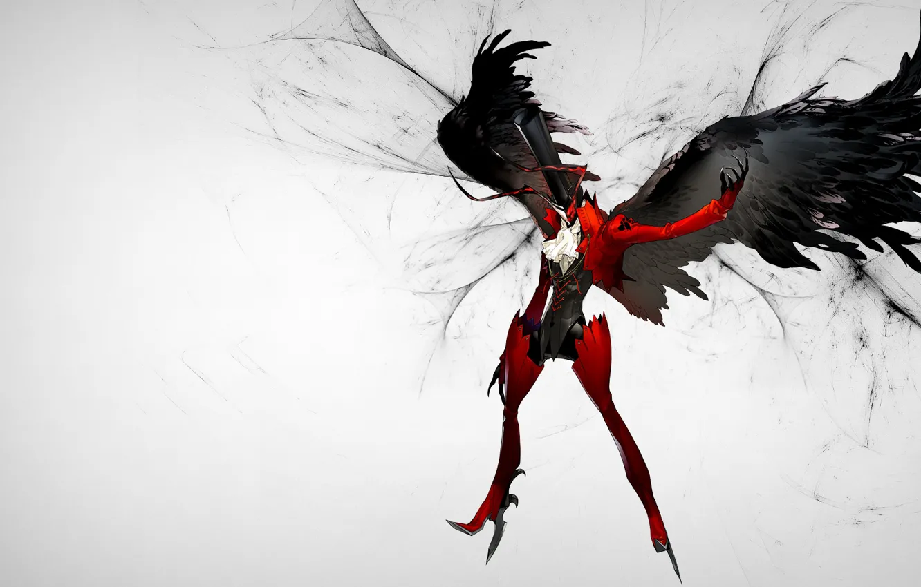 Photo wallpaper the game, wings, being, anime, the demon, art, Persona, person