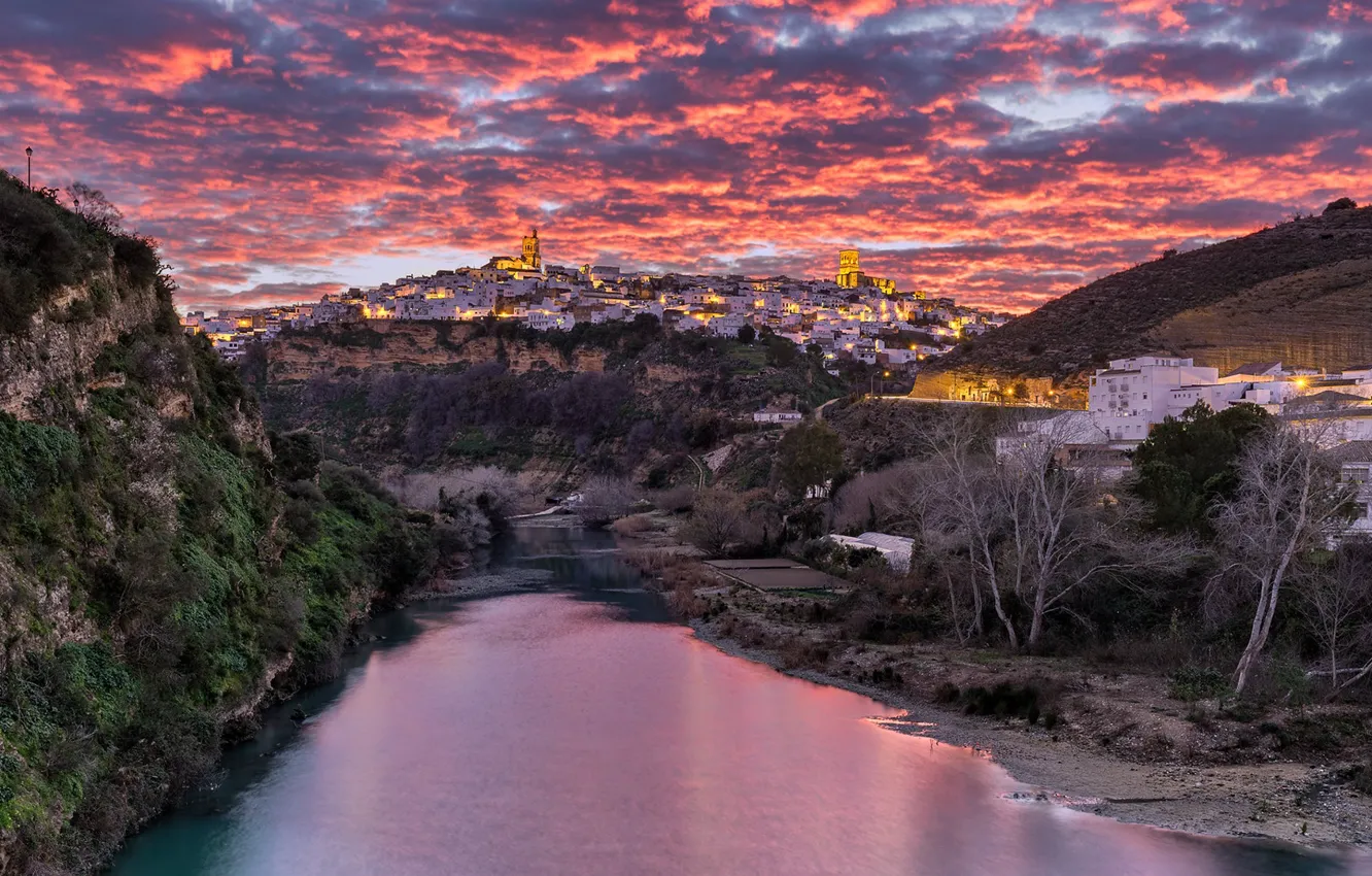 Photo wallpaper Spain, Arcos de La Frontera, Wallpaper desktop 1920x1080