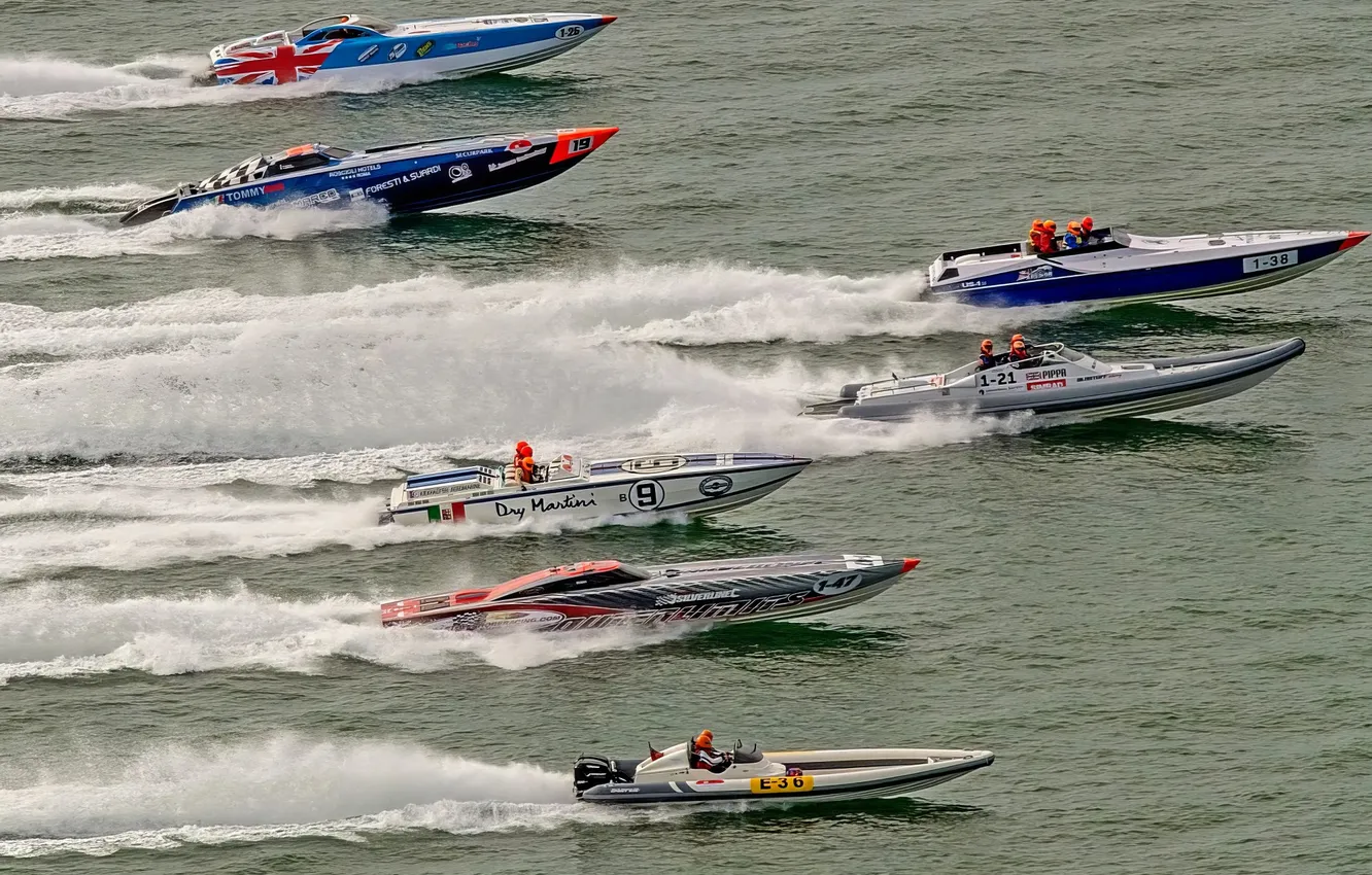 Photo wallpaper race, boat, speed