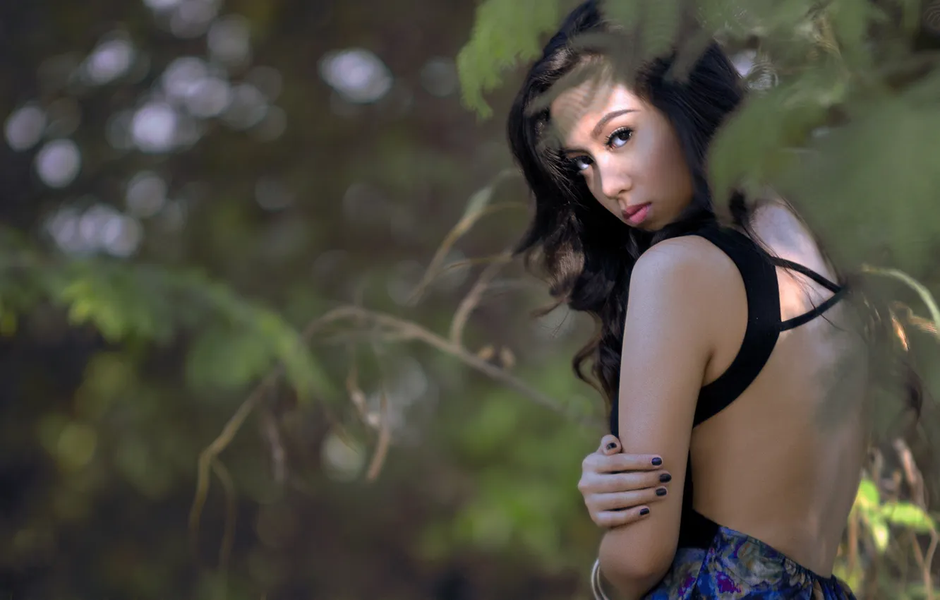 Photo wallpaper look, girl, background