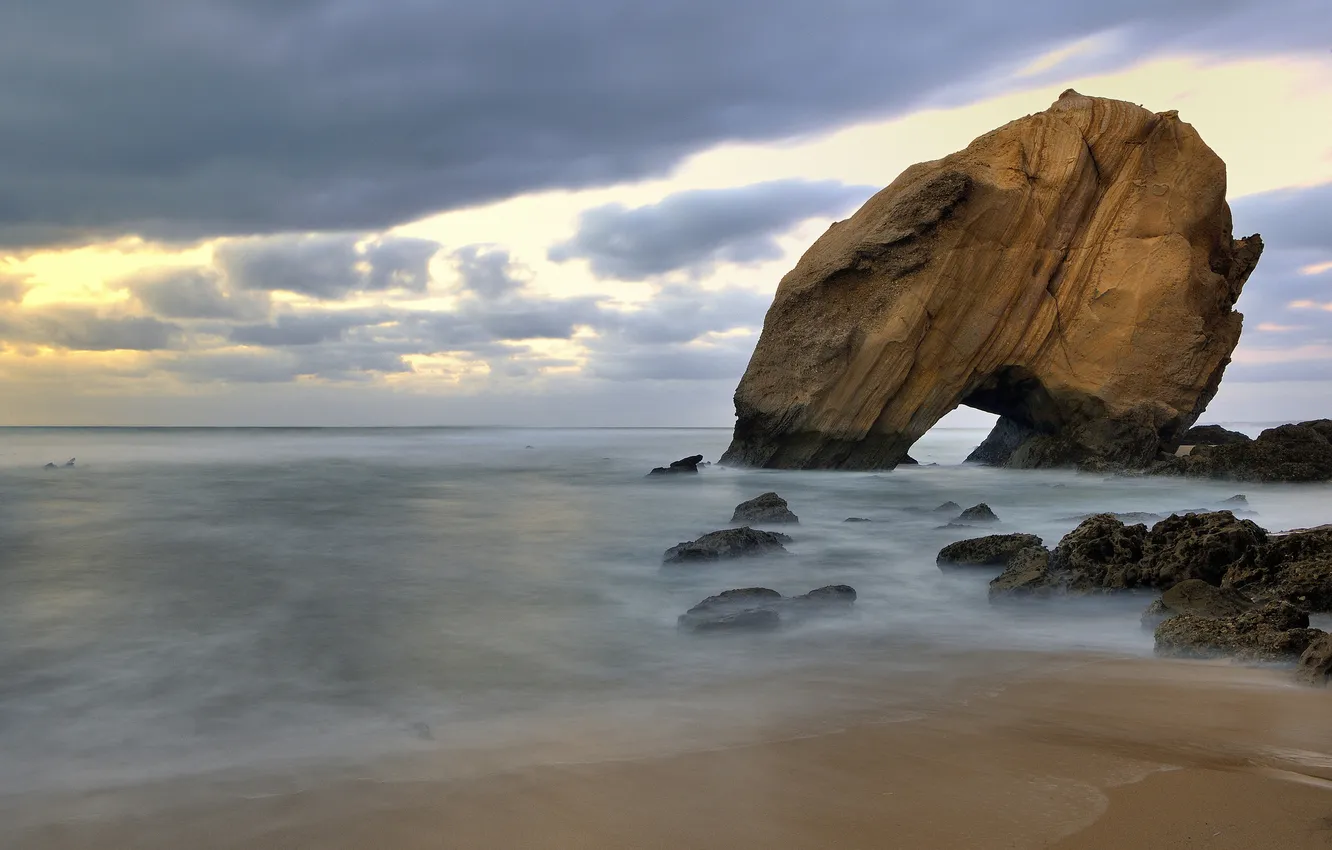 Photo wallpaper beach, nature, rock, stones, the ocean, Portugal