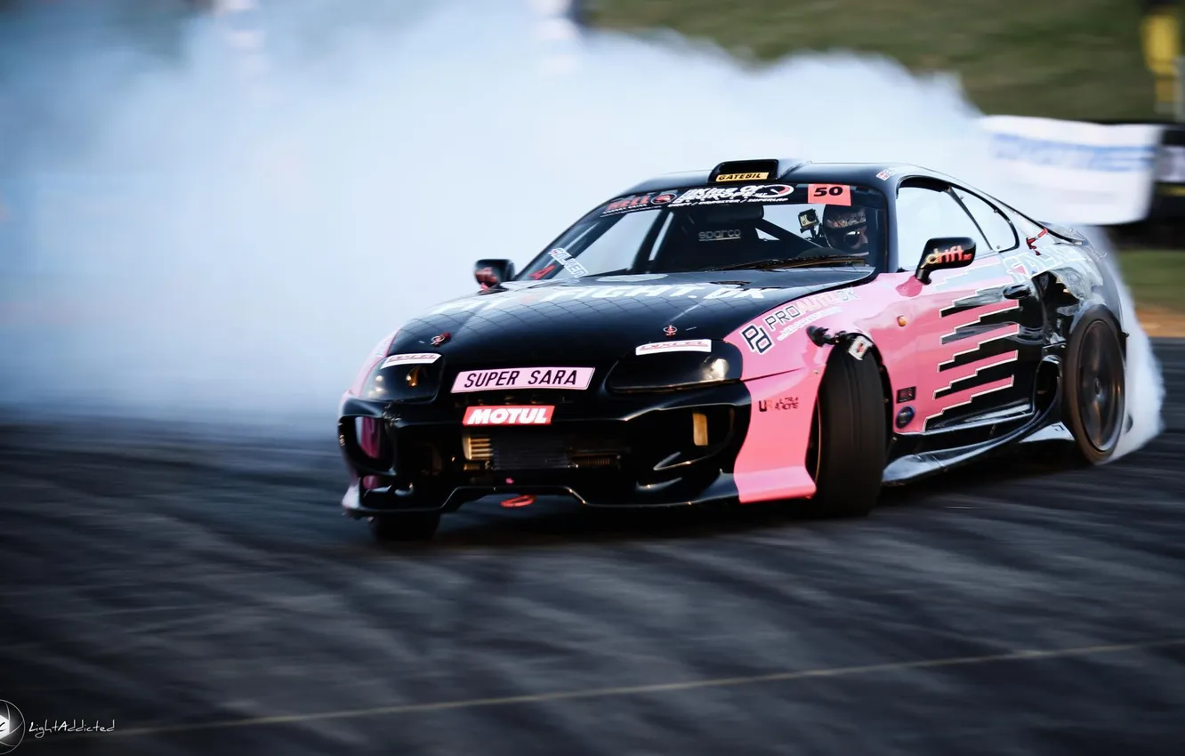 Photo wallpaper sport, Skid, drift, drift, Toyota, Supra, Toyota, supra