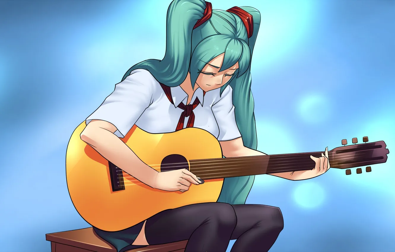 Photo wallpaper summer, guitar, summer, miku, Miku, endless summer, The mediator, everlasting