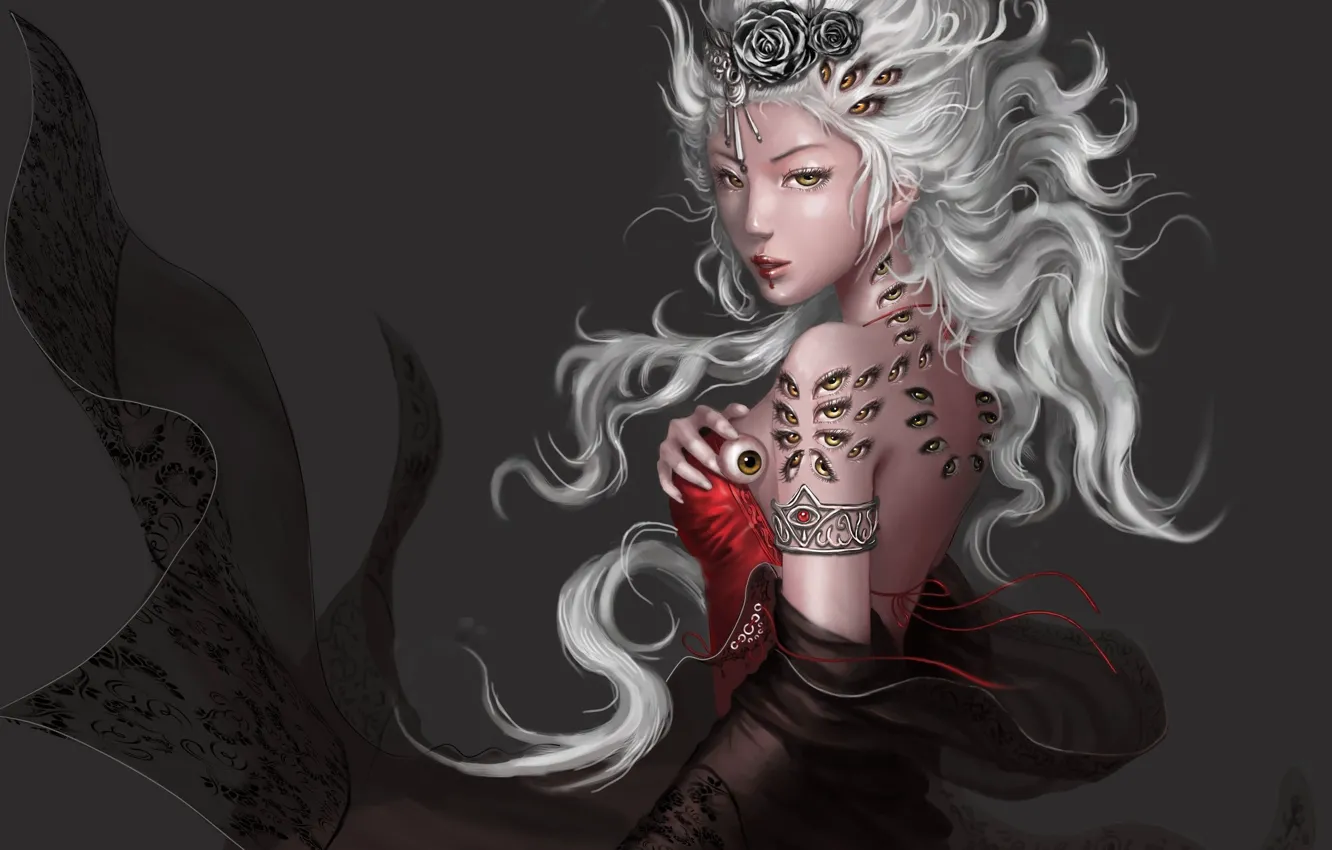 Photo wallpaper eyes, girl, the demon, art