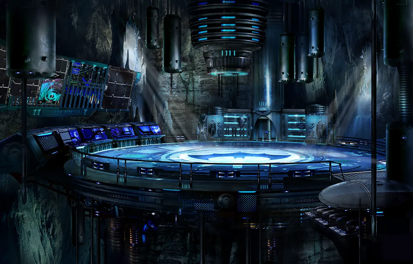 Photo wallpaper computer, costume, cave, monitor, Batman, platform, asylum, ABODE