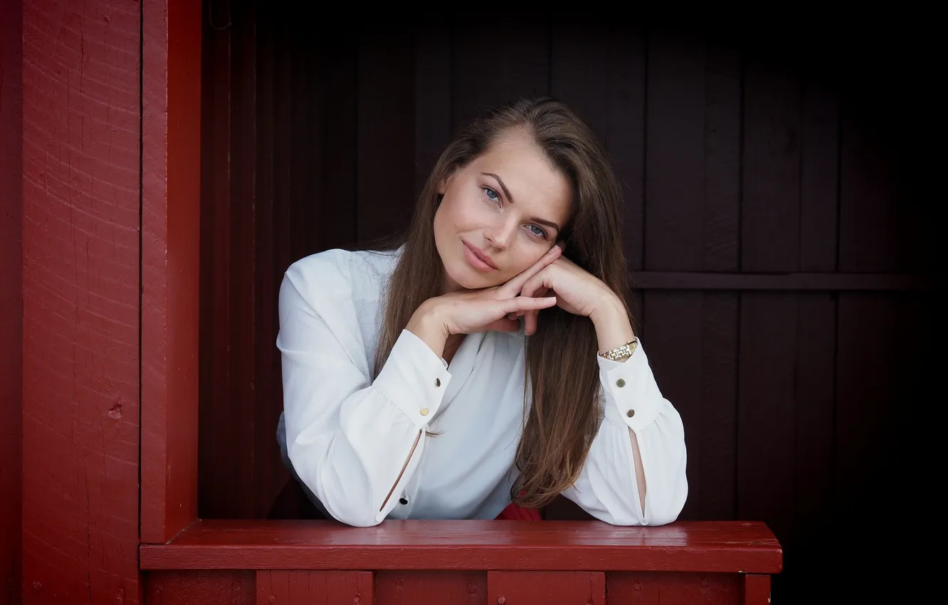 Photo wallpaper look, girl, hair, blouse, Violeta